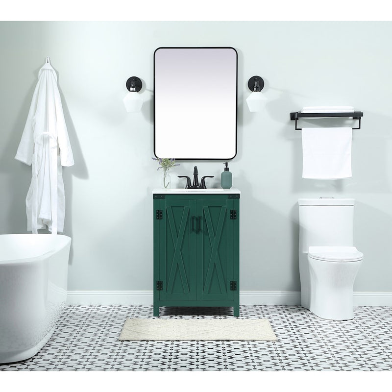 Elegant Kitchen/Bath Grant 24" Single Bathroom Vanity, Grey