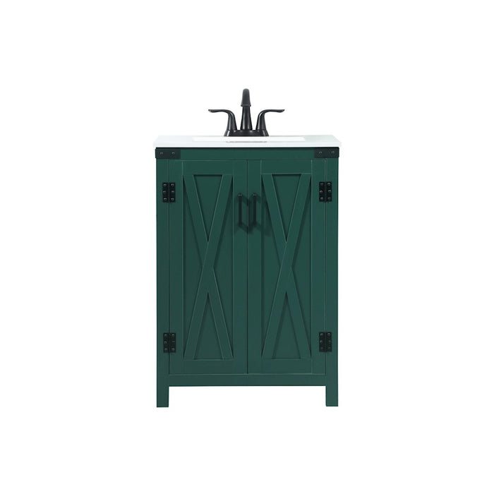 Elegant Kitchen/Bath Grant 24" Single Bathroom Vanity, Green - VF90224MGN