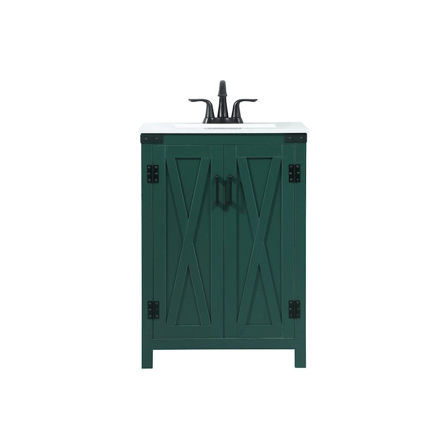 Elegant Kitchen/Bath Grant 24" Single Bathroom Vanity, Green - VF90224MGN