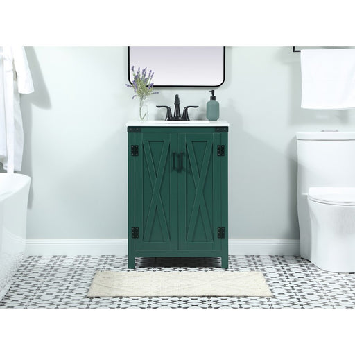 Elegant Kitchen/Bath Grant 24" Single Bathroom Vanity, Green