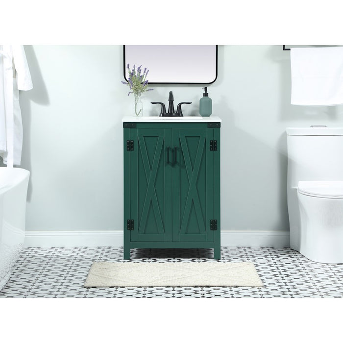 Elegant Kitchen/Bath Grant 24" Single Bathroom Vanity, Green