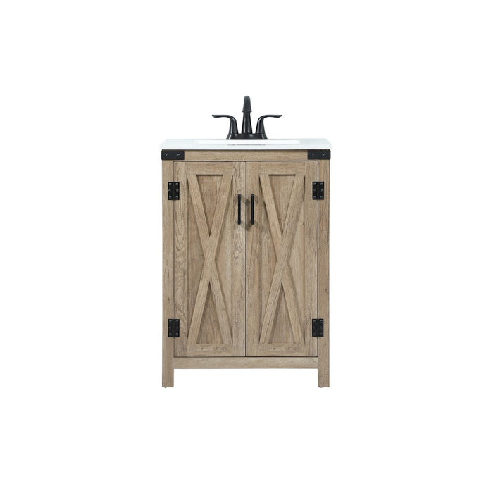 Elegant Kitchen/Bath Grant 24" Single Bathroom Vanity, Natural Oak - VF90224NT