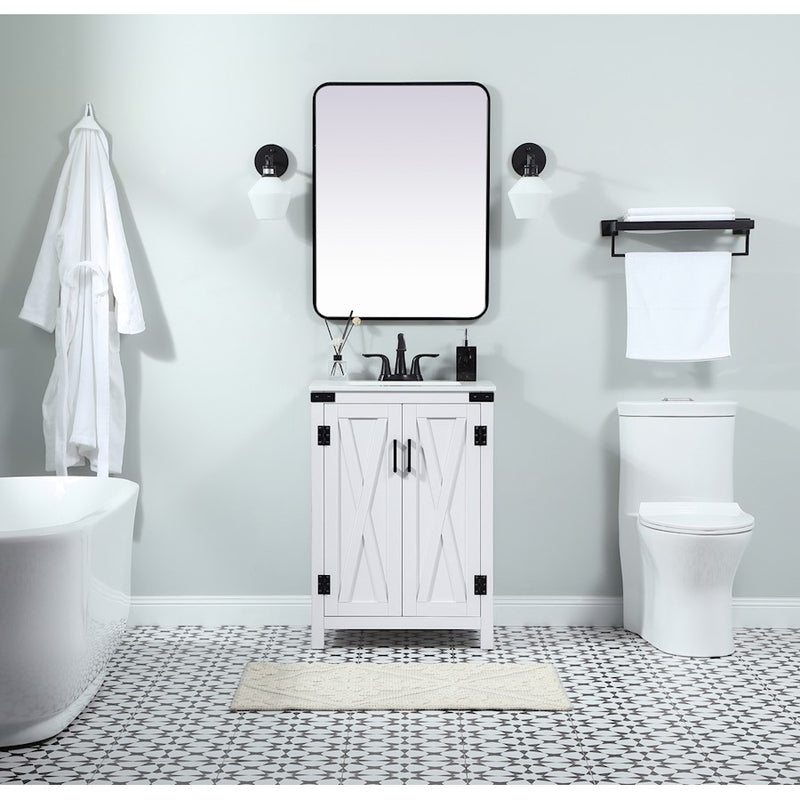 Elegant Kitchen/Bath Grant 24" Single Bathroom Vanity, Natural Oak