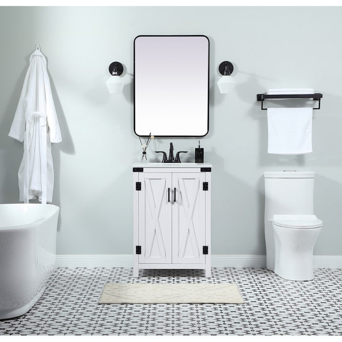Elegant Kitchen/Bath Grant 24" Single Bathroom Vanity, Natural Oak