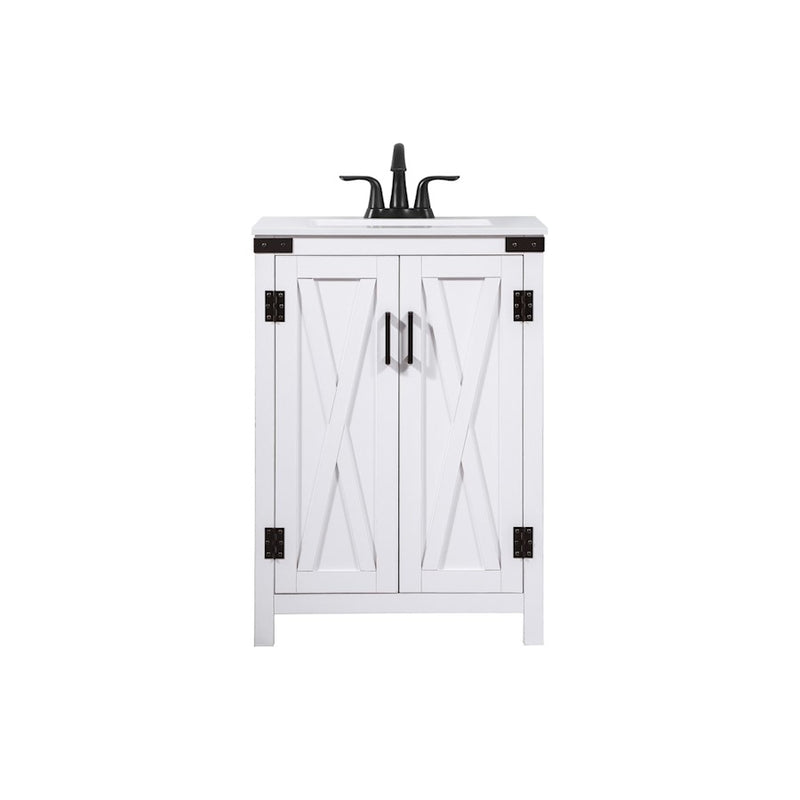 Elegant Kitchen/Bath Grant 24" Single Bathroom Vanity, White - VF90224WH