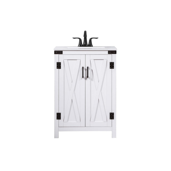 Elegant Kitchen/Bath Grant 24" Single Bathroom Vanity, White - VF90224WH