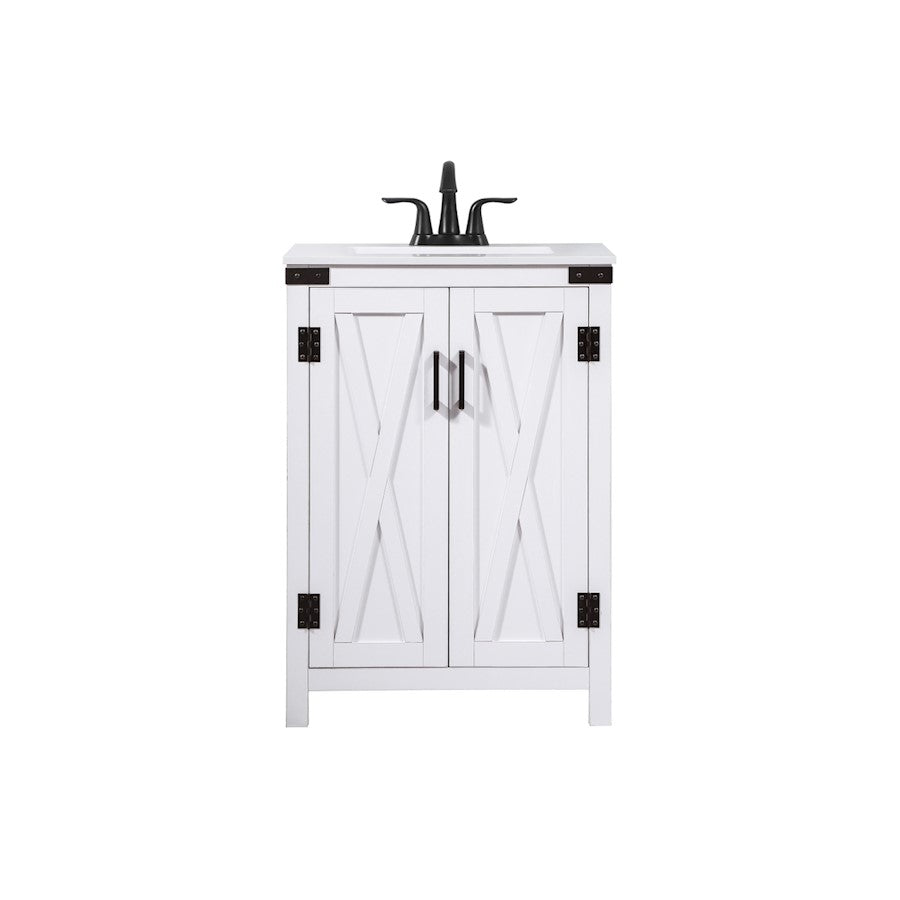 Elegant Kitchen/Bath Grant 24" Single Bathroom Vanity, White - VF90224WH