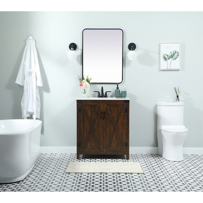 Elegant Kitchen/Bath Grant 24" Single Bathroom Vanity, White