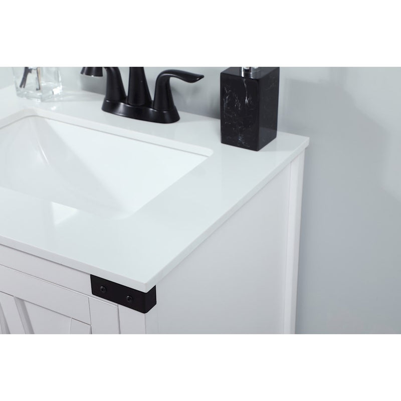 Elegant Kitchen/Bath Grant 24" Single Bathroom Vanity, White