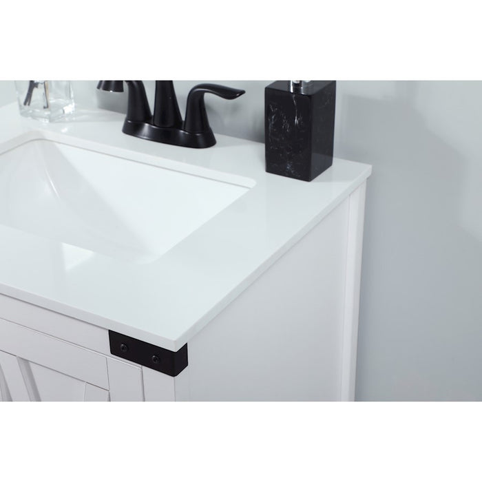 Elegant Kitchen/Bath Grant 24" Single Bathroom Vanity, White
