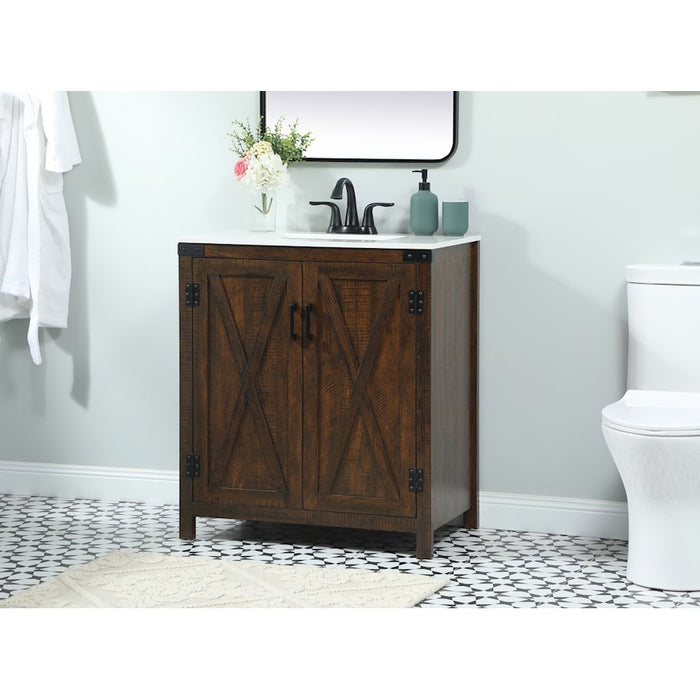 Elegant Kitchen/Bath Grant 30" Single Bathroom Vanity, Expresso