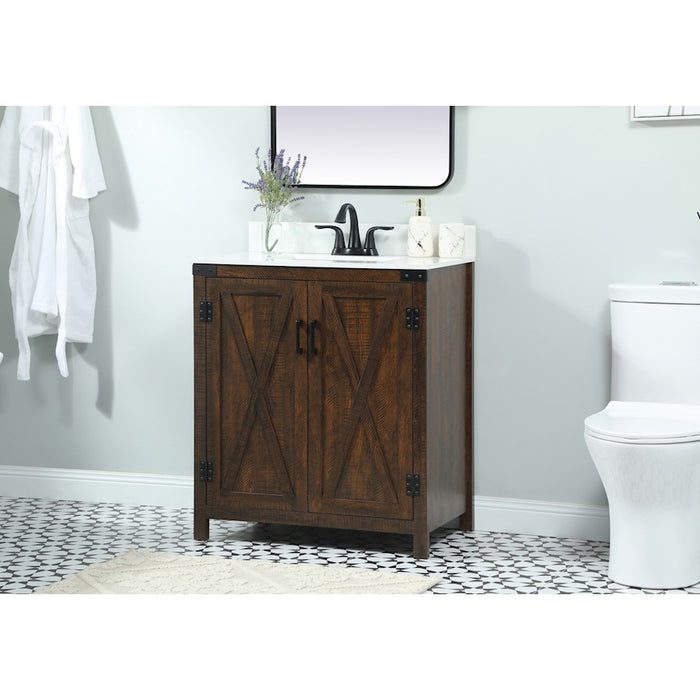 Elegant Grant 30" Single Bathroom Vanity, Expresso/Backsplash