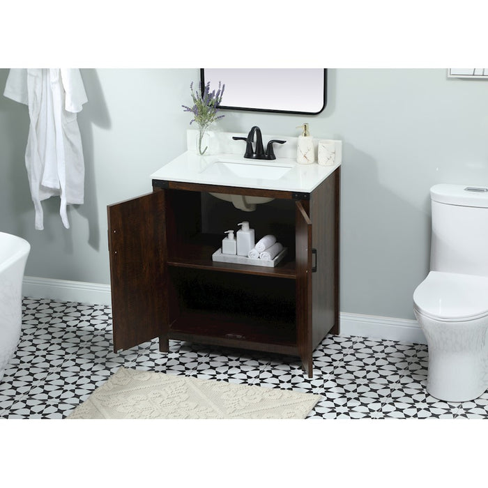 Elegant Grant 30" Single Bathroom Vanity, Expresso/Backsplash