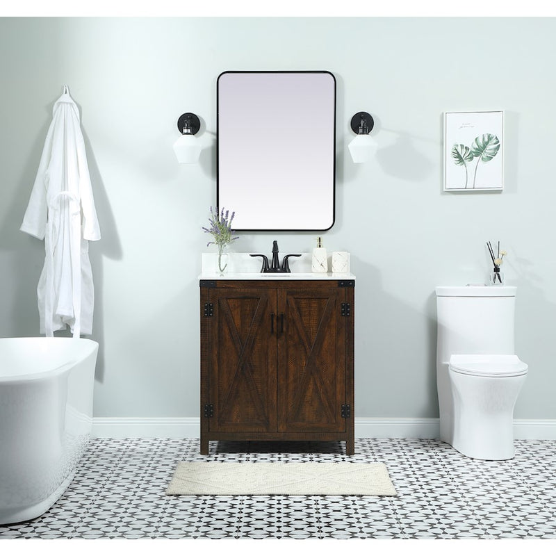 Elegant Grant 30" Single Bathroom Vanity, Expresso/Backsplash