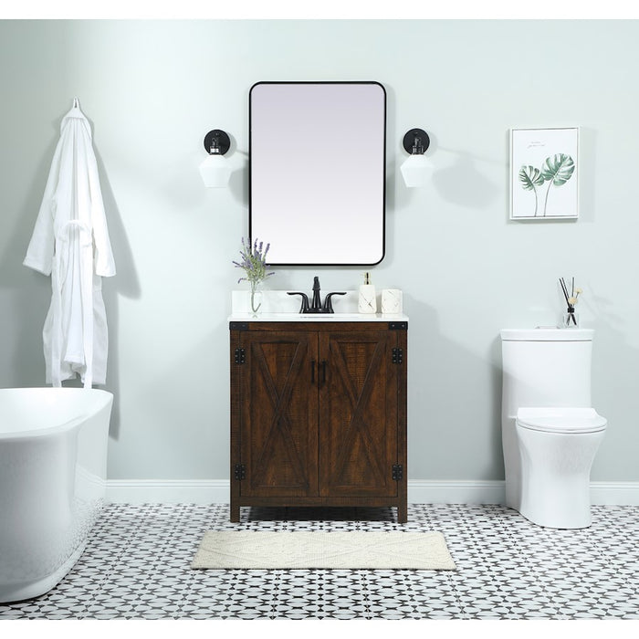 Elegant Grant 30" Single Bathroom Vanity, Expresso/Backsplash
