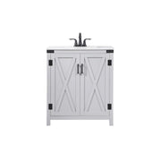 Elegant Kitchen/Bath Grant 30" Single Bathroom Vanity, Grey - VF90230GR
