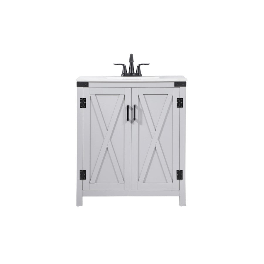 Elegant Kitchen/Bath Grant 30" Single Bathroom Vanity, Grey - VF90230GR