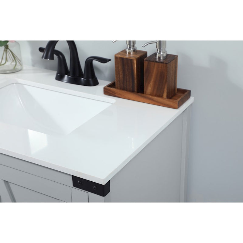 Elegant Kitchen/Bath Grant 30" Single Bathroom Vanity, Grey