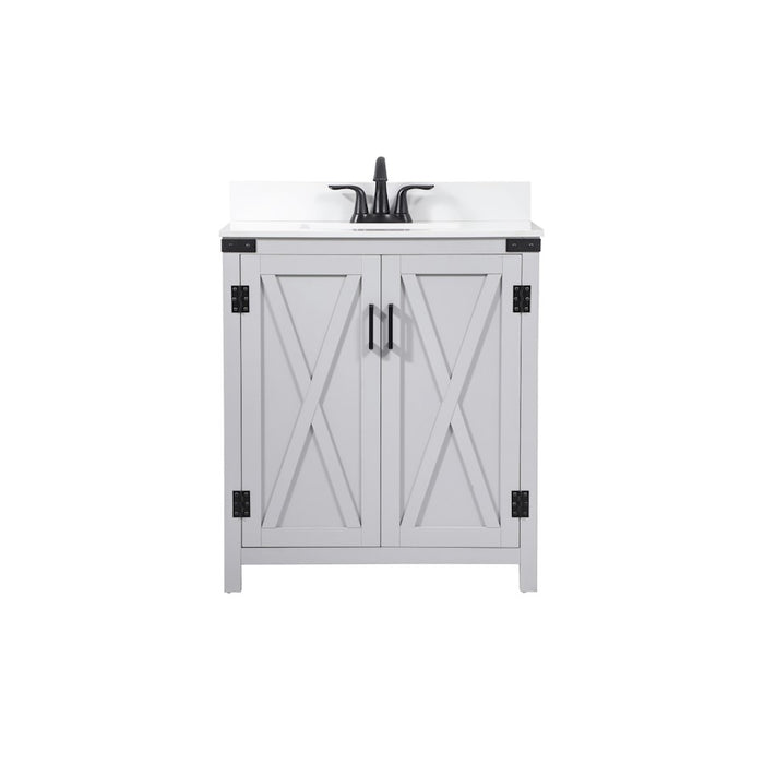 Elegant Grant 30" Single Bathroom Vanity, Grey/Backsplash - VF90230GR-BS