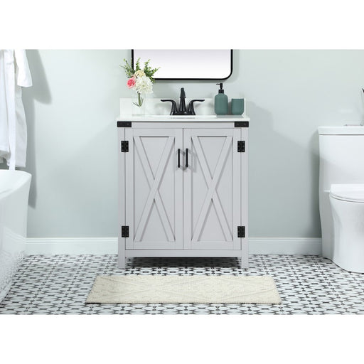 Elegant Grant 30" Single Bathroom Vanity, Grey/Backsplash