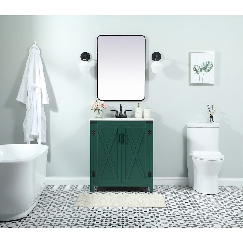 Elegant Grant 30" Single Bathroom Vanity, Grey/Backsplash