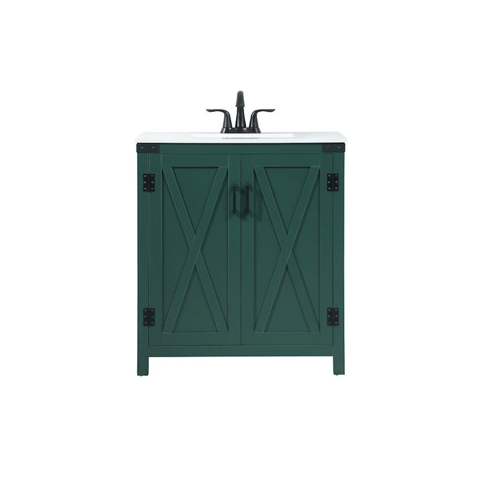 Elegant Kitchen/Bath Grant 30" Single Bathroom Vanity, Green - VF90230MGN