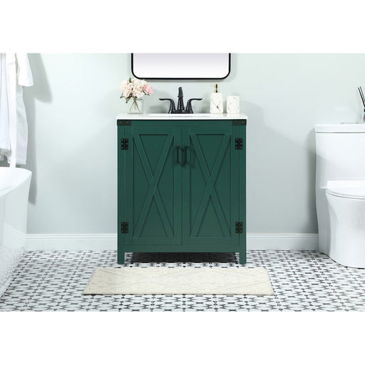 Elegant Kitchen/Bath Grant 30" Single Bathroom Vanity, Green