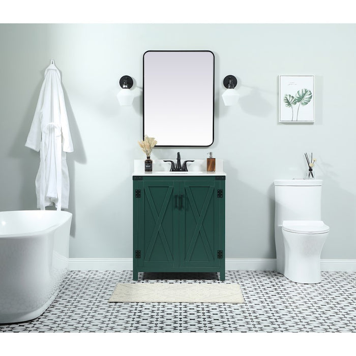 Elegant Kitchen/Bath Grant 30" Single Bathroom Vanity, Green