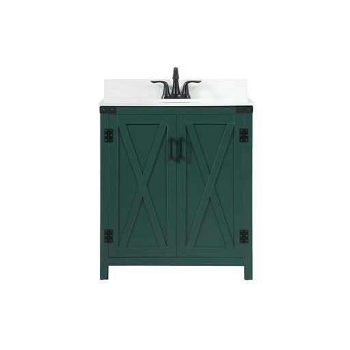 Elegant Grant 30" Single Bathroom Vanity, Green/Backsplash - VF90230MGN-BS