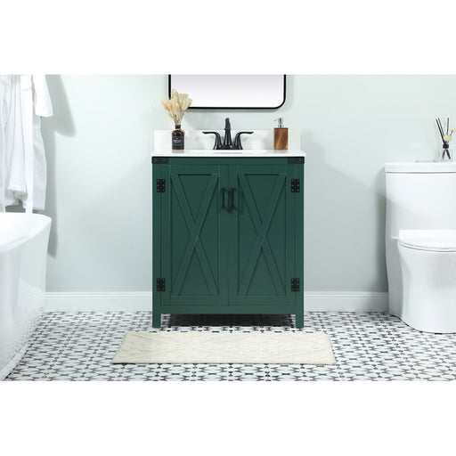 Elegant Grant 30" Single Bathroom Vanity, Green/Backsplash