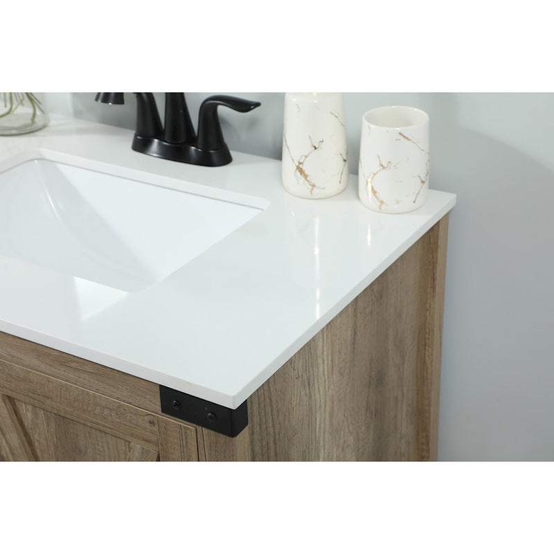 Elegant Kitchen/Bath Grant 30" Single Bathroom Vanity, Natural Oak