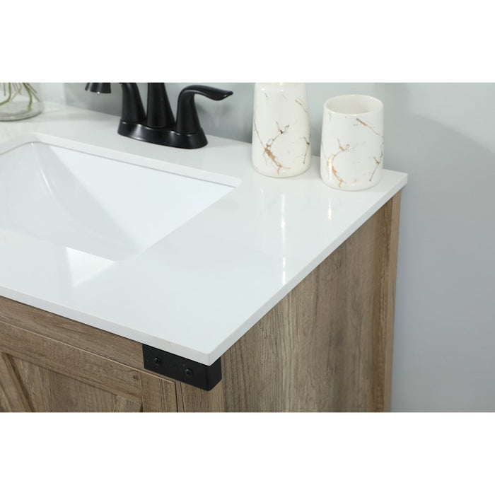 Elegant Kitchen/Bath Grant 30" Single Bathroom Vanity, Natural Oak