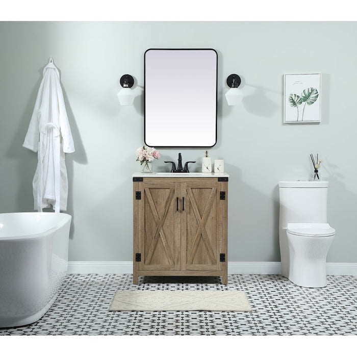 Elegant Kitchen/Bath Grant 30" Single Bathroom Vanity, Natural Oak