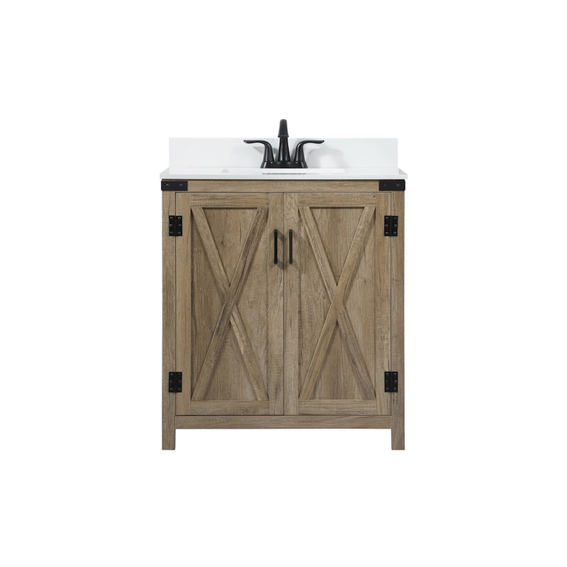 Elegant Grant 30" Single Bathroom Vanity, Natural Oak/Backsplash - VF90230NT-BS