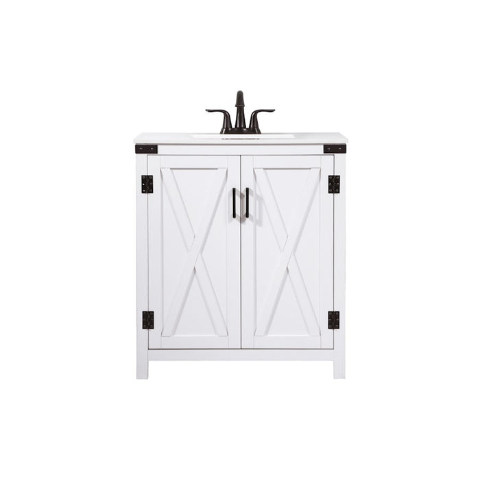 Elegant Kitchen/Bath Grant 30" Single Bathroom Vanity, White - VF90230WH
