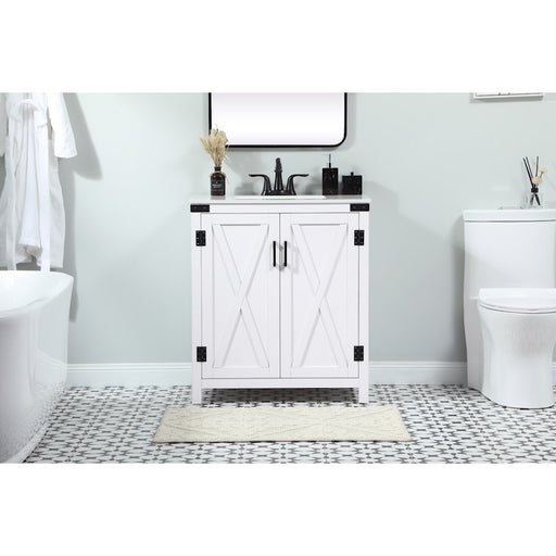 Elegant Kitchen/Bath Grant 30" Single Bathroom Vanity, White