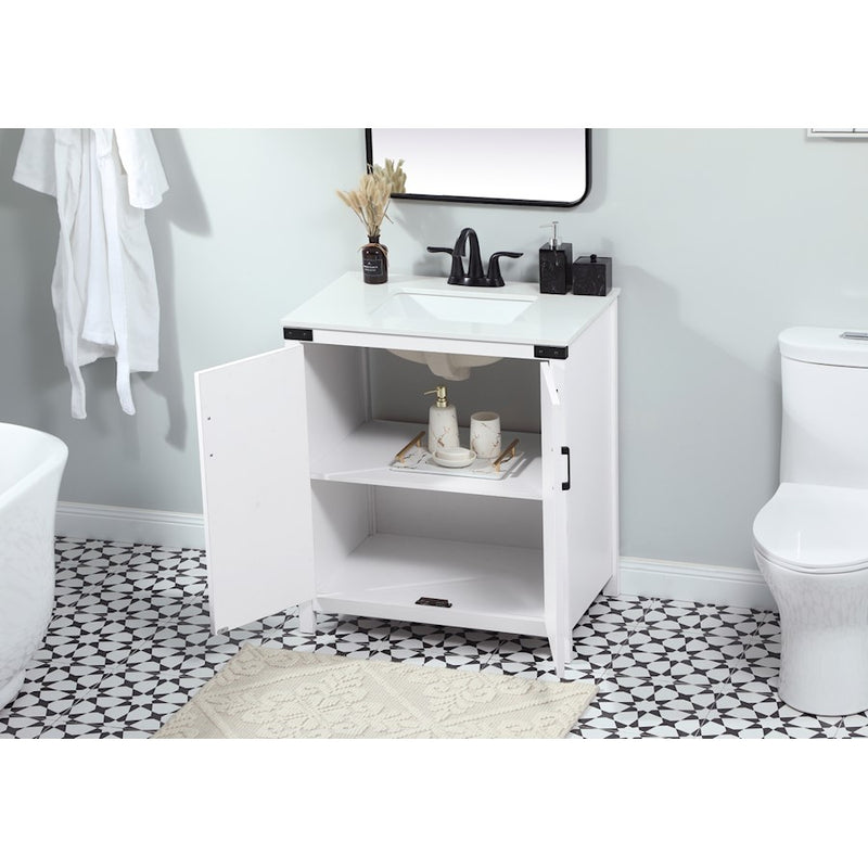 Elegant Kitchen/Bath Grant 30" Single Bathroom Vanity, White