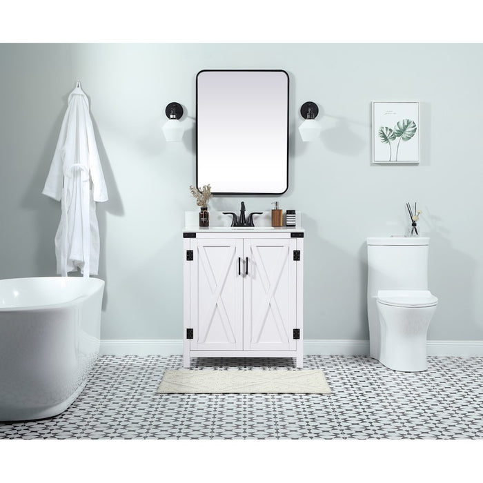 Elegant Kitchen/Bath Grant 30" Single Bathroom Vanity, White