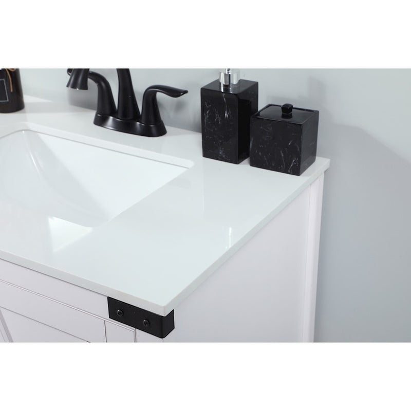 Elegant Kitchen/Bath Grant 30" Single Bathroom Vanity, White