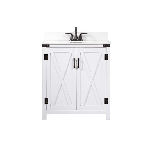 Elegant Grant 30" Single Bathroom Vanity, White/Backsplash - VF90230WH-BS