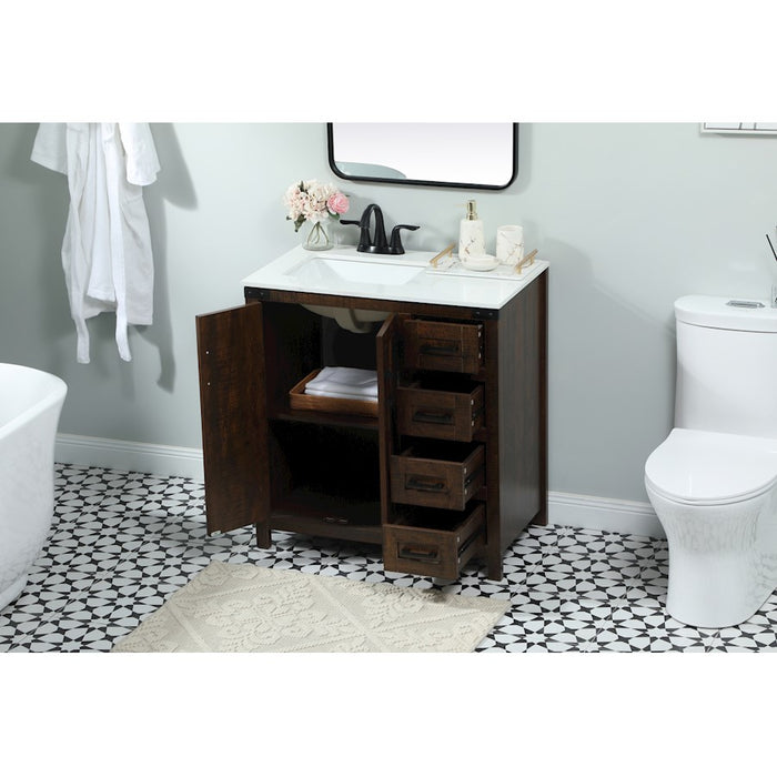 Elegant Kitchen/Bath Grant 32" Single Bathroom Vanity, Expresso