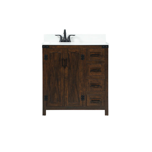 Elegant Grant 32" Single Bathroom Vanity, Expresso/Backsplash - VF90232EX-BS