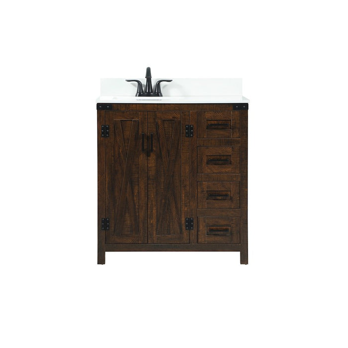 Elegant Grant 32" Single Bathroom Vanity, Expresso/Backsplash - VF90232EX-BS