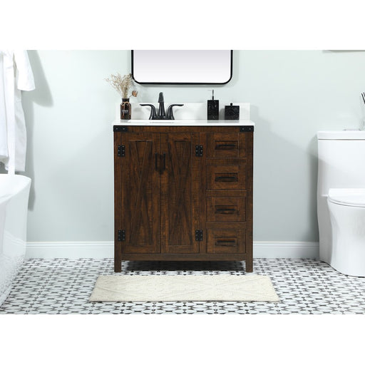 Elegant Grant 32" Single Bathroom Vanity, Expresso/Backsplash