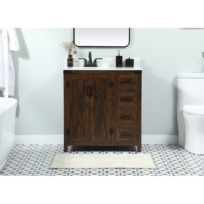 Elegant Grant 32" Single Bathroom Vanity, Expresso/Backsplash