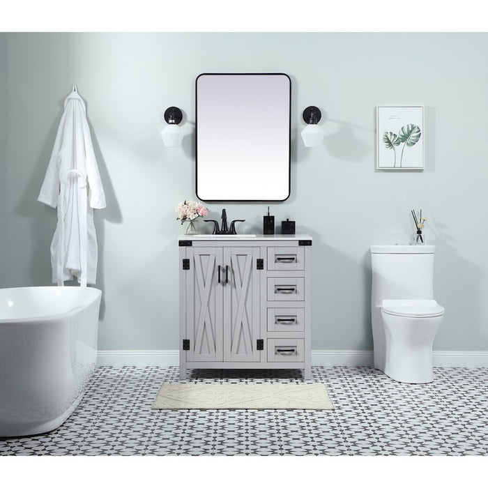 Elegant Grant 32" Single Bathroom Vanity, Expresso/Backsplash