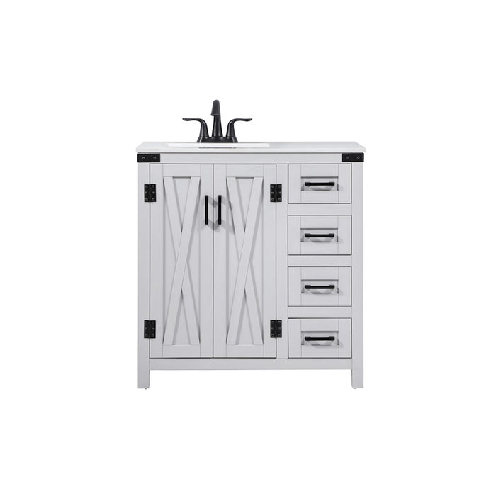 Elegant Kitchen/Bath Grant 32" Single Bathroom Vanity, Grey - VF90232GR
