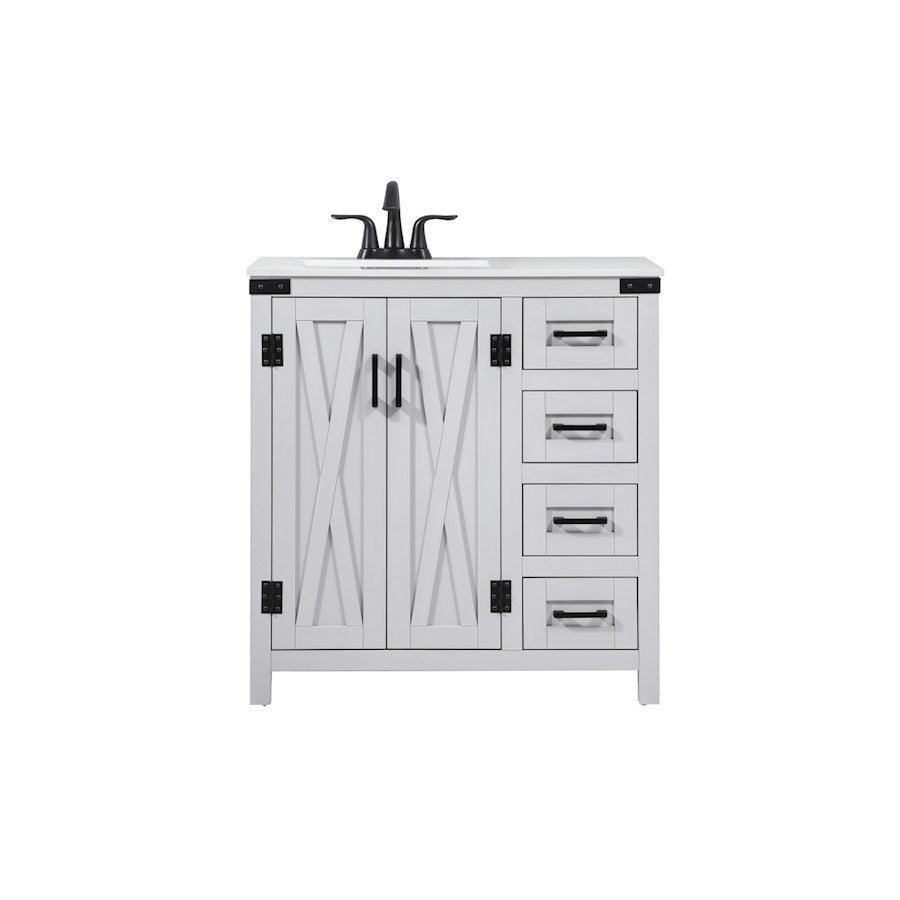 Elegant Kitchen/Bath Grant 32" Single Bathroom Vanity, Grey - VF90232GR