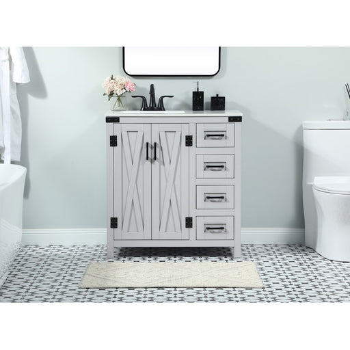Elegant Kitchen/Bath Grant 32" Single Bathroom Vanity, Grey