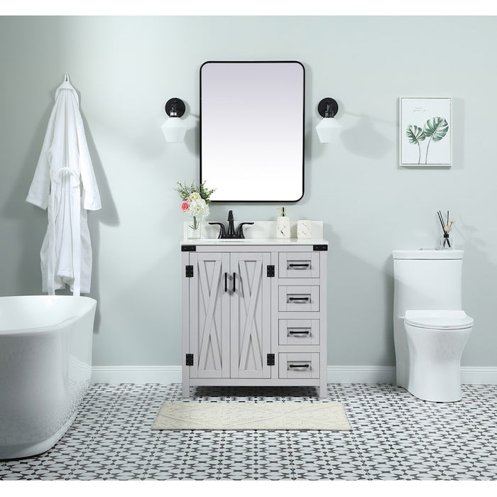 Elegant Kitchen/Bath Grant 32" Single Bathroom Vanity, Grey